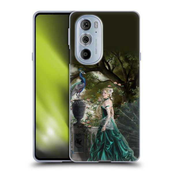 Nene Thomas Art Peacock & Princess In Emerald Soft Gel Case for Motorola Edge X30