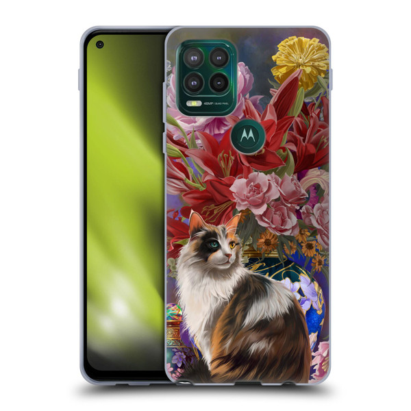 Nene Thomas Art Cat With Bouquet Of Flowers Soft Gel Case for Motorola Moto G Stylus 5G 2021
