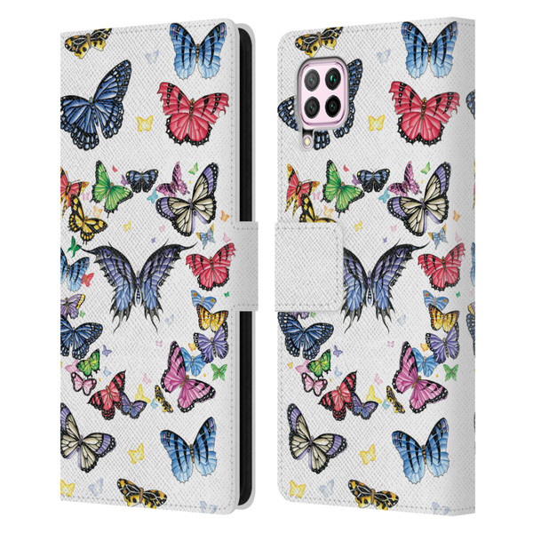 Nene Thomas Art Butterfly Pattern Leather Book Wallet Case Cover For Huawei Nova 6 SE / P40 Lite