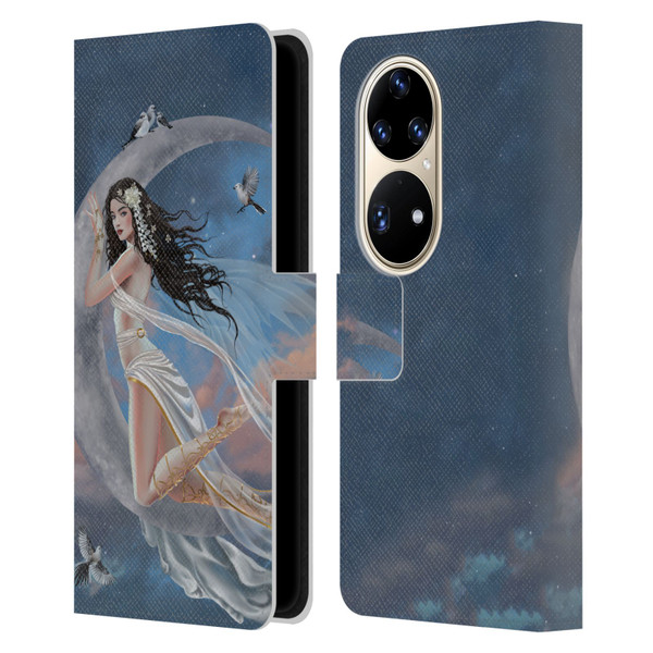 Nene Thomas Art Moon Lullaby Leather Book Wallet Case Cover For Huawei P50 Pro