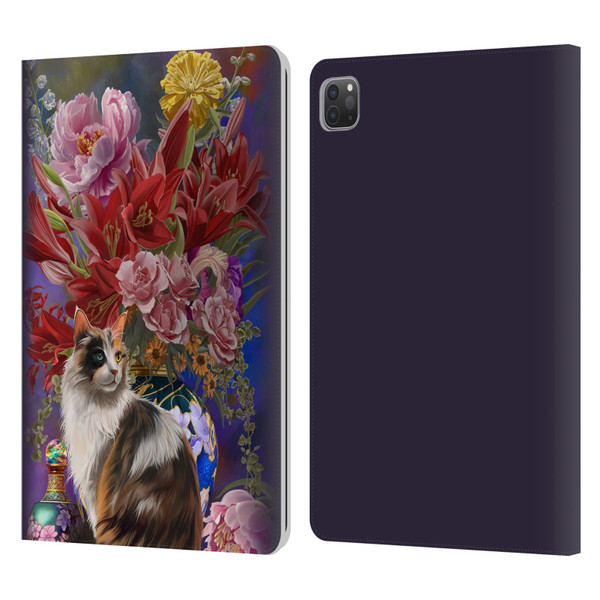 Nene Thomas Art Cat With Bouquet Of Flowers Leather Book Wallet Case Cover For Apple iPad Pro 11 2020 / 2021 / 2022