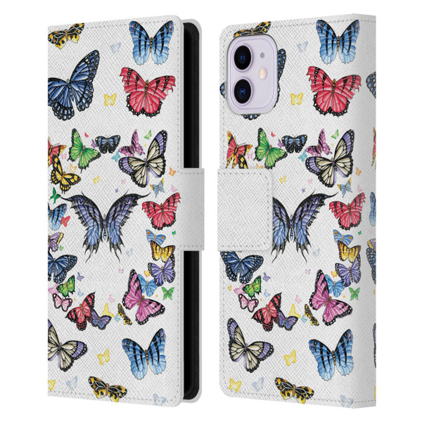 Nene Thomas Art Butterfly Pattern Leather Book Wallet Case Cover For Apple iPhone 11
