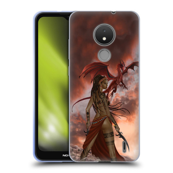 Nene Thomas Art African Warrior Woman & Dragon Soft Gel Case for Nokia C21