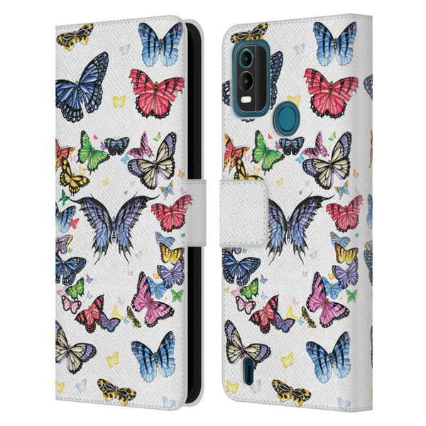 Nene Thomas Art Butterfly Pattern Leather Book Wallet Case Cover For Nokia G11 Plus