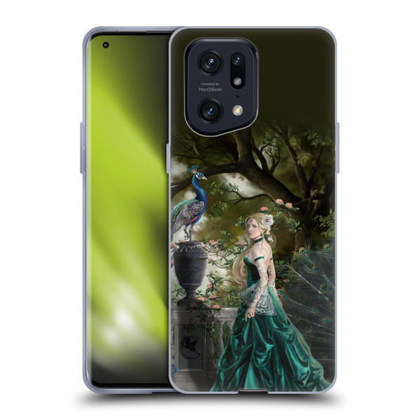 Nene Thomas Art Peacock & Princess In Emerald Soft Gel Case for OPPO Find X5 Pro