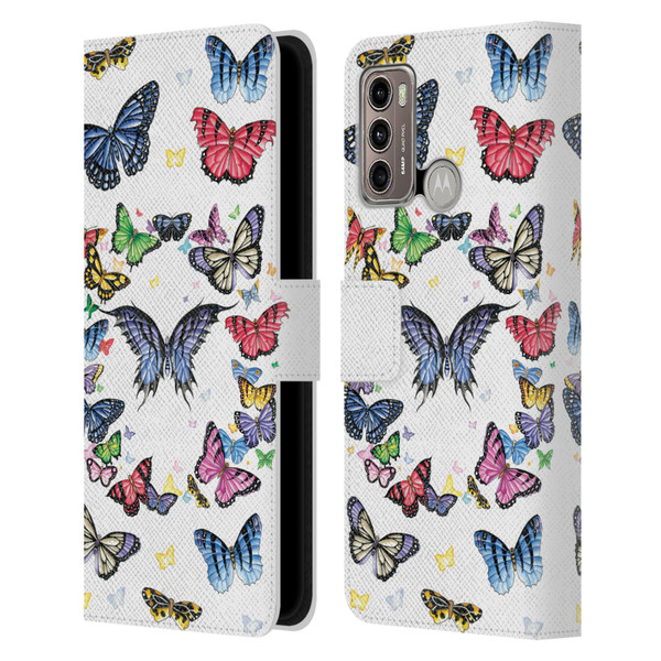 Nene Thomas Art Butterfly Pattern Leather Book Wallet Case Cover For Motorola Moto G60 / Moto G40 Fusion