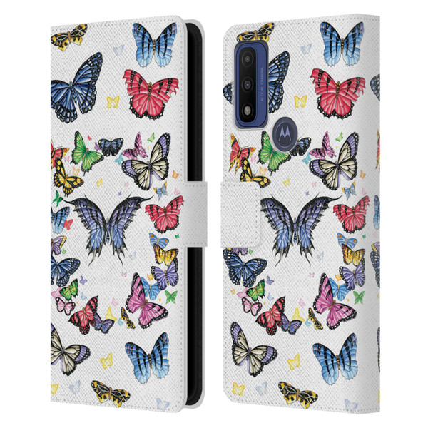 Nene Thomas Art Butterfly Pattern Leather Book Wallet Case Cover For Motorola G Pure