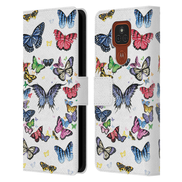 Nene Thomas Art Butterfly Pattern Leather Book Wallet Case Cover For Motorola Moto E7 Plus