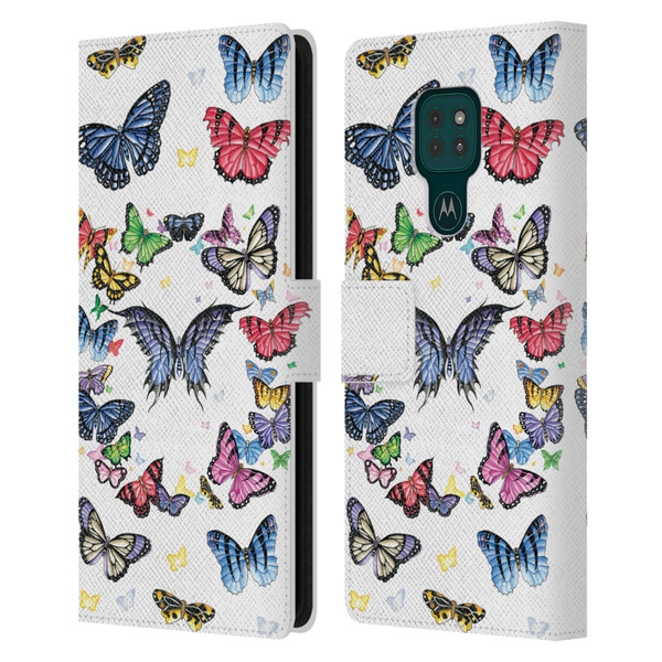 Nene Thomas Art Butterfly Pattern Leather Book Wallet Case Cover For Motorola Moto G9 Play