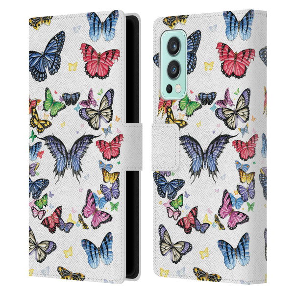 Nene Thomas Art Butterfly Pattern Leather Book Wallet Case Cover For OnePlus Nord 2 5G