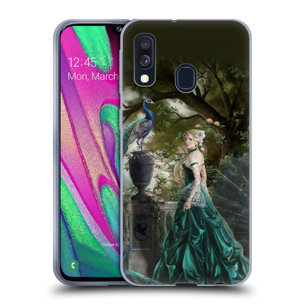Nene Thomas Art Peacock & Princess In Emerald Soft Gel Case for Samsung Galaxy A40 (2019)