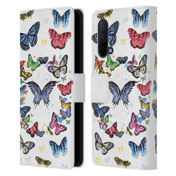 Nene Thomas Art Butterfly Pattern Leather Book Wallet Case Cover For OnePlus Nord CE 5G