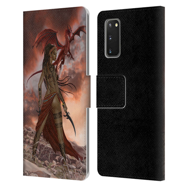 Nene Thomas Art African Warrior Woman & Dragon Leather Book Wallet Case Cover For Samsung Galaxy S20 / S20 5G