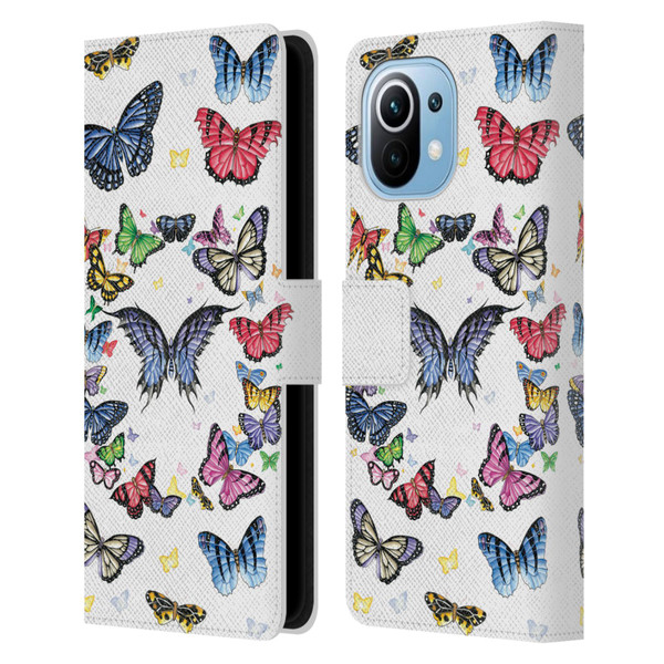 Nene Thomas Art Butterfly Pattern Leather Book Wallet Case Cover For Xiaomi Mi 11