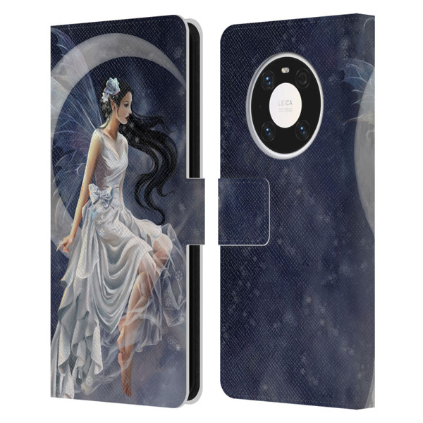 Nene Thomas Crescents Winter Frost Fairy On Moon Leather Book Wallet Case Cover For Huawei Mate 40 Pro 5G