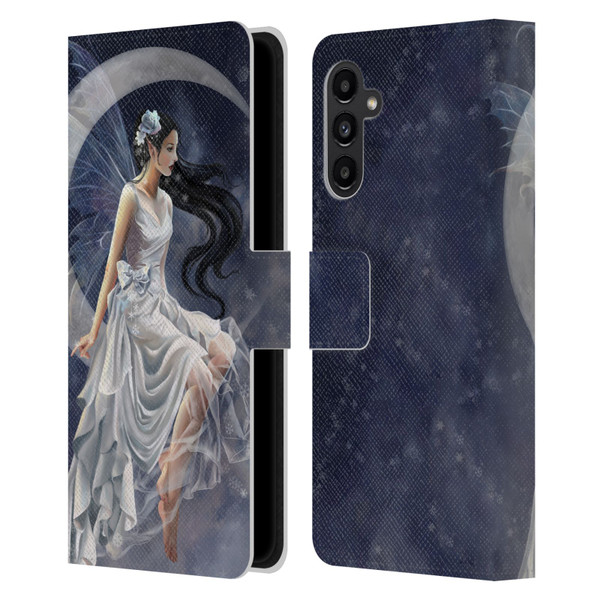 Nene Thomas Crescents Winter Frost Fairy On Moon Leather Book Wallet Case Cover For Samsung Galaxy A13 5G (2021)
