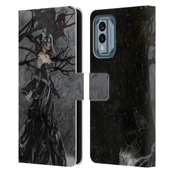 Nene Thomas Deep Forest Queen Gothic Fairy With Dragon Leather Book Wallet Case Cover For Nokia X30