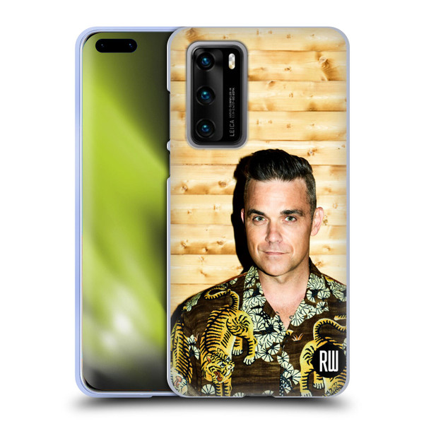 Robbie Williams Calendar Tiger Print Shirt Soft Gel Case for Huawei P40 5G