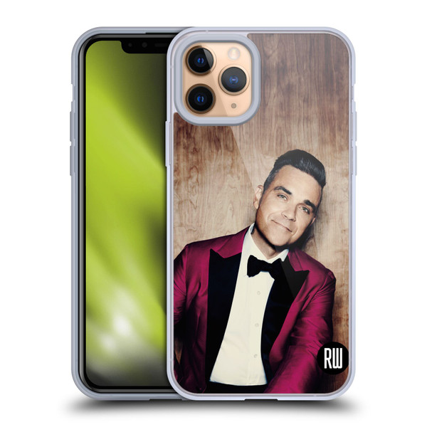 Robbie Williams Calendar Magenta Tux Soft Gel Case for Apple iPhone 11 Pro