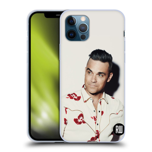 Robbie Williams Calendar Floral Shirt Soft Gel Case for Apple iPhone 12 / iPhone 12 Pro