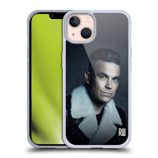 Robbie Williams Calendar Leather Jacket Soft Gel Case for Apple iPhone 13