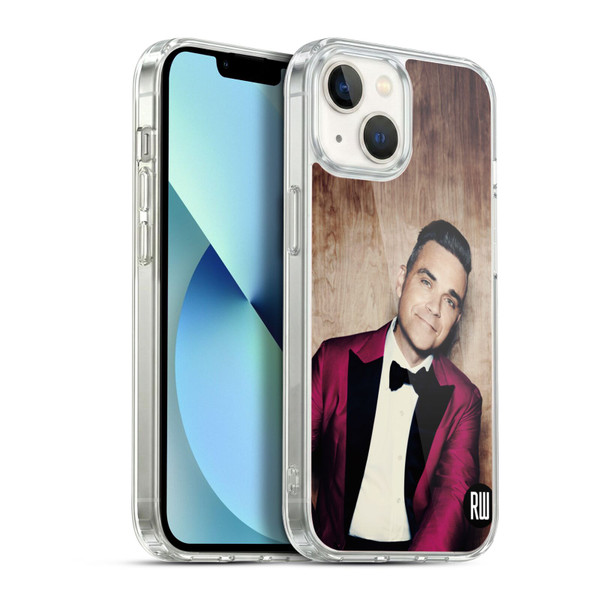 Robbie Williams Calendar Magenta Tux Soft Gel Case for Apple iPhone 13