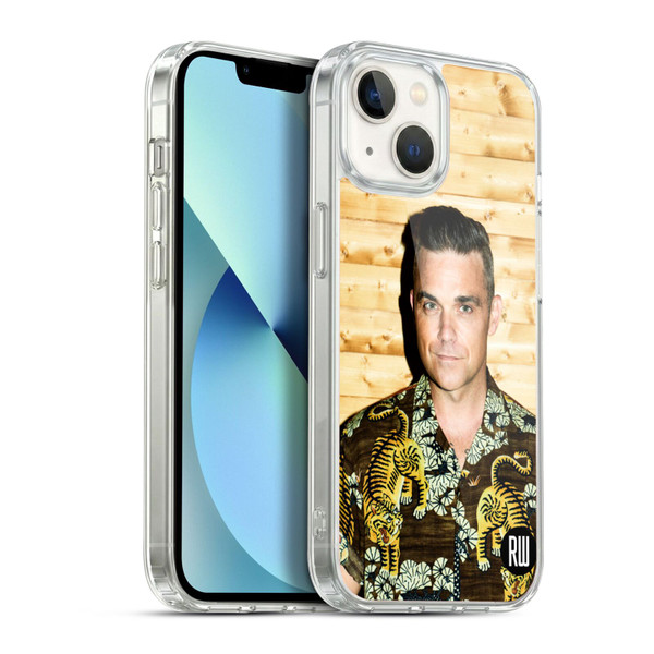 Robbie Williams Calendar Tiger Print Shirt Soft Gel Case for Apple iPhone 13