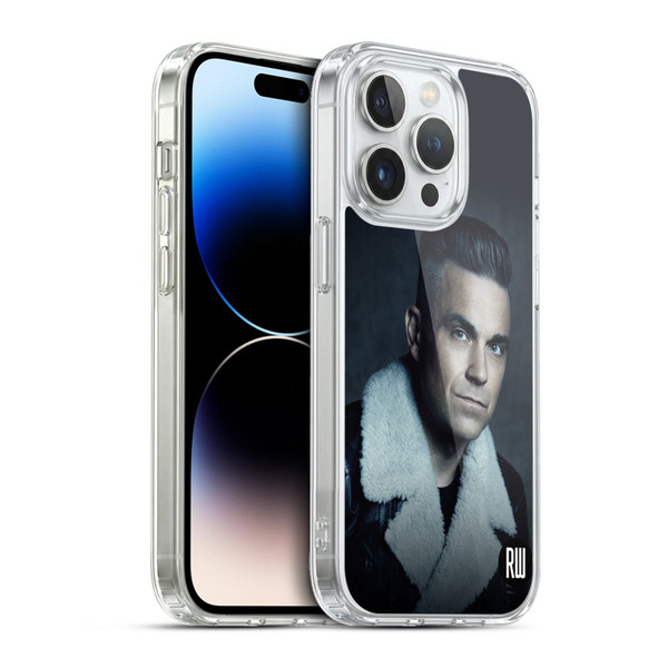 Robbie Williams Calendar Leather Jacket Soft Gel Case for Apple iPhone 13 Pro & MagSafe
