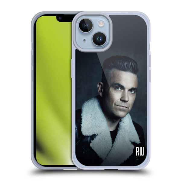 Robbie Williams Calendar Leather Jacket Soft Gel Case for Apple iPhone 14