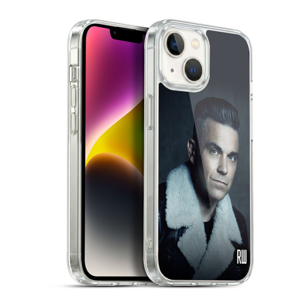 Robbie Williams Calendar Leather Jacket Soft Gel Case for Apple iPhone 14