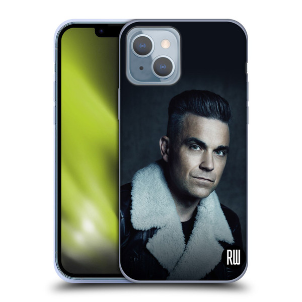 Robbie Williams Calendar Leather Jacket Soft Gel Case for Apple iPhone 14