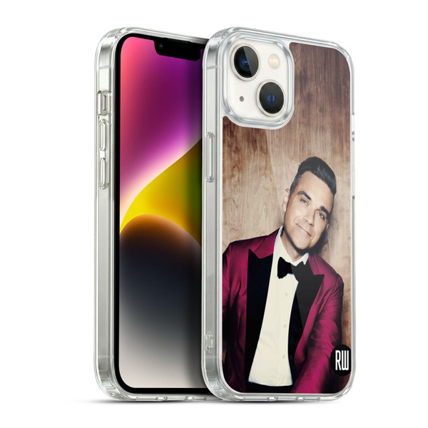 Robbie Williams Calendar Magenta Tux Soft Gel Case for Apple iPhone 14
