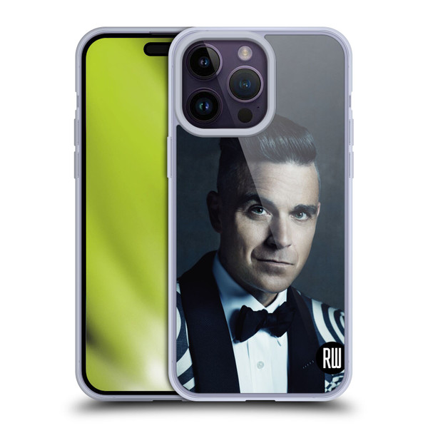 Robbie Williams Calendar Printed Tux Soft Gel Case for Apple iPhone 14 Pro Max