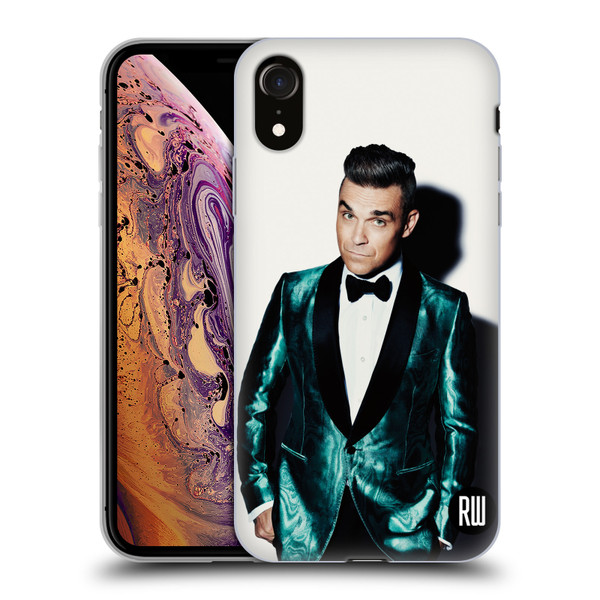 Robbie Williams Calendar White Background Soft Gel Case for Apple iPhone XR