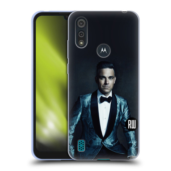 Robbie Williams Calendar Dark Background Soft Gel Case for Motorola Moto E6s (2020)