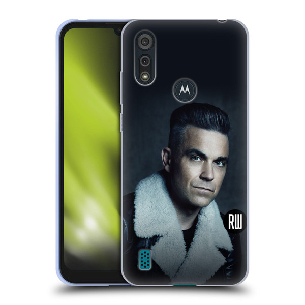 Robbie Williams Calendar Leather Jacket Soft Gel Case for Motorola Moto E6s (2020)