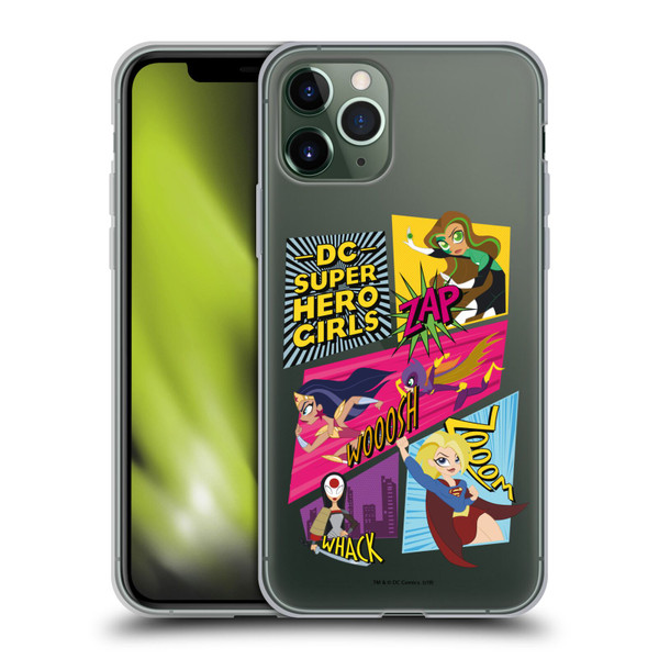 DC Super Hero Girls Characters Composed Art 2 Soft Gel Case for Apple iPhone 11 Pro