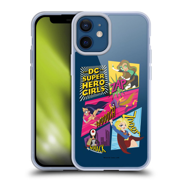 DC Super Hero Girls Characters Composed Art 2 Soft Gel Case for Apple iPhone 12 Mini
