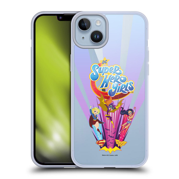 DC Super Hero Girls Characters Composed Art 1 Soft Gel Case for Apple iPhone 14 Plus
