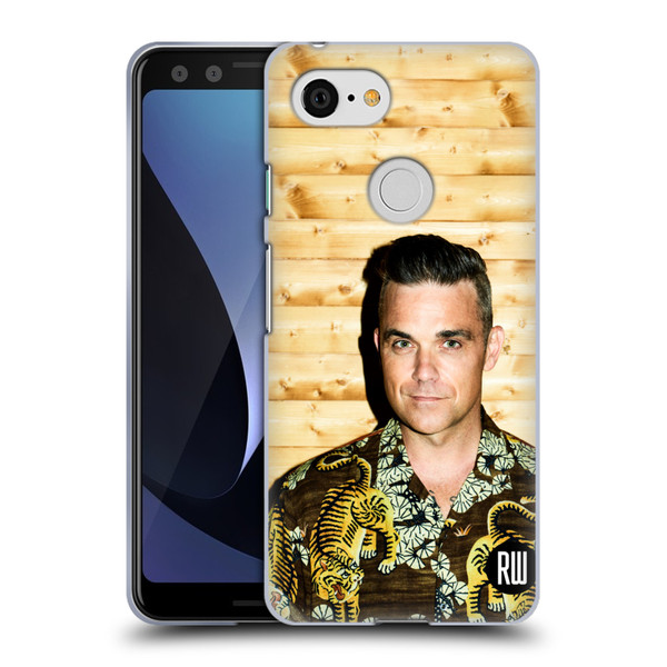 Robbie Williams Calendar Tiger Print Shirt Soft Gel Case for Google Pixel 3
