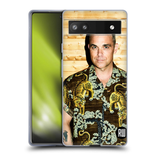 Robbie Williams Calendar Tiger Print Shirt Soft Gel Case for Google Pixel 6a