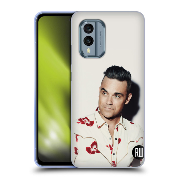 Robbie Williams Calendar Floral Shirt Soft Gel Case for Nokia X30