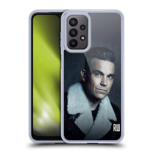 Robbie Williams Calendar Leather Jacket Soft Gel Case for Samsung Galaxy A23 / 5G (2022)