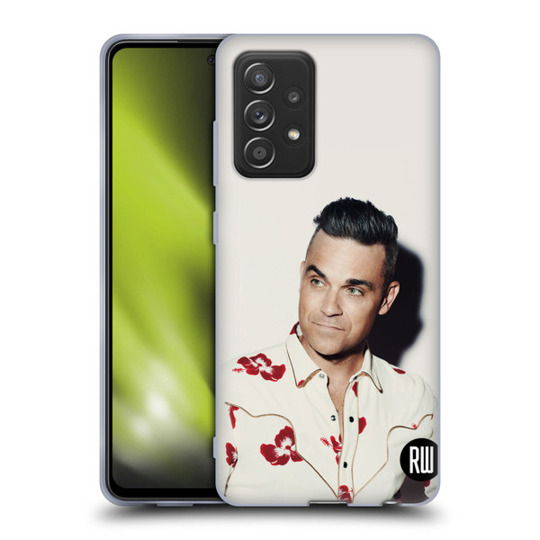 Robbie Williams Calendar Floral Shirt Soft Gel Case for Samsung Galaxy A52 / A52s / 5G (2021)