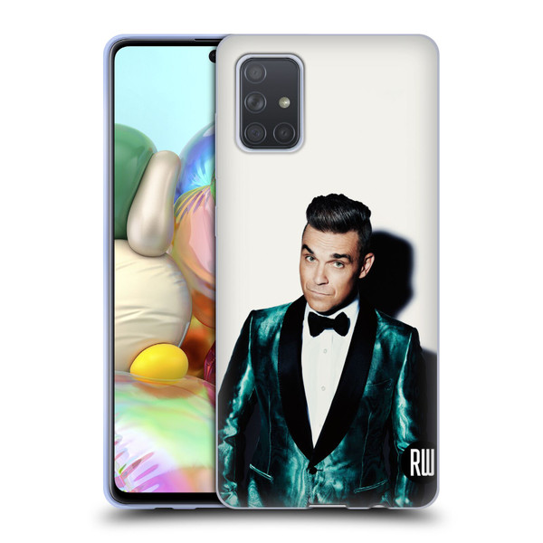 Robbie Williams Calendar White Background Soft Gel Case for Samsung Galaxy A71 (2019)