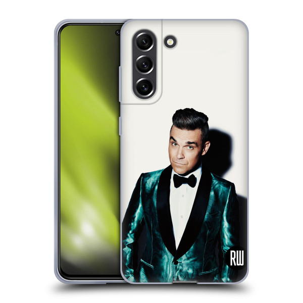 Robbie Williams Calendar White Background Soft Gel Case for Samsung Galaxy S21 FE 5G