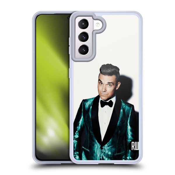 Robbie Williams Calendar White Background Soft Gel Case for Samsung Galaxy S21 5G