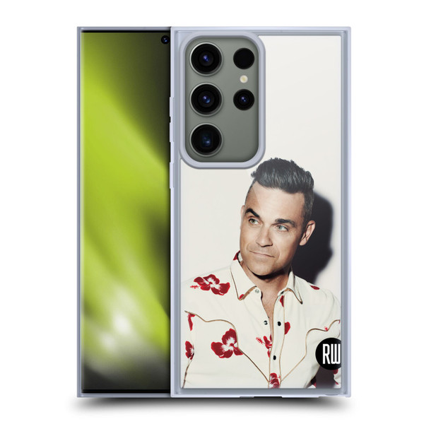 Robbie Williams Calendar Floral Shirt Soft Gel Case for Samsung Galaxy S23 Ultra 5G