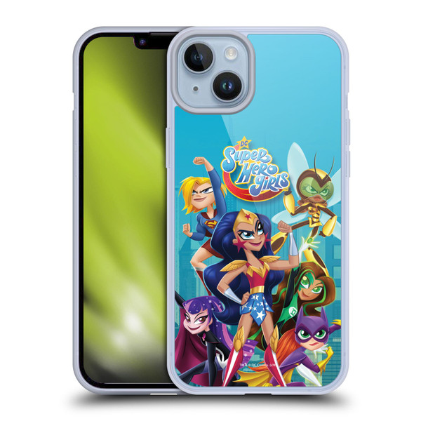DC Super Hero Girls Rendered Characters Group Soft Gel Case for Apple iPhone 14 Plus