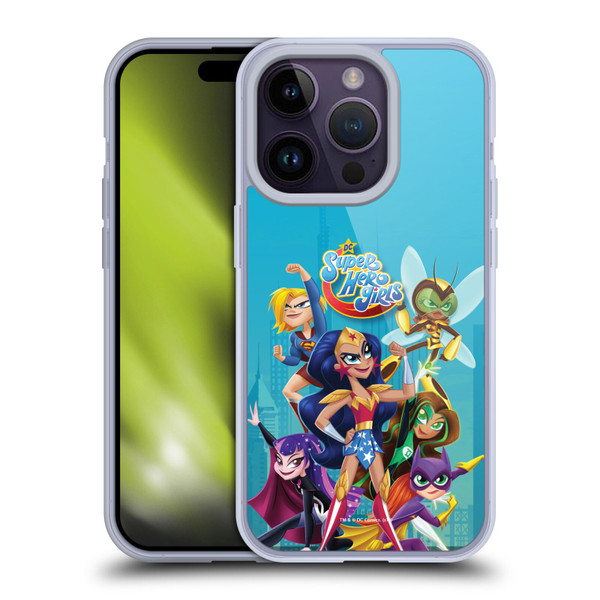 DC Super Hero Girls Rendered Characters Group Soft Gel Case for Apple iPhone 14 Pro